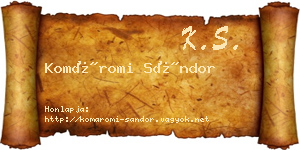 Komáromi Sándor névjegykártya
