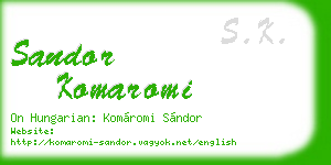 sandor komaromi business card