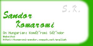 sandor komaromi business card